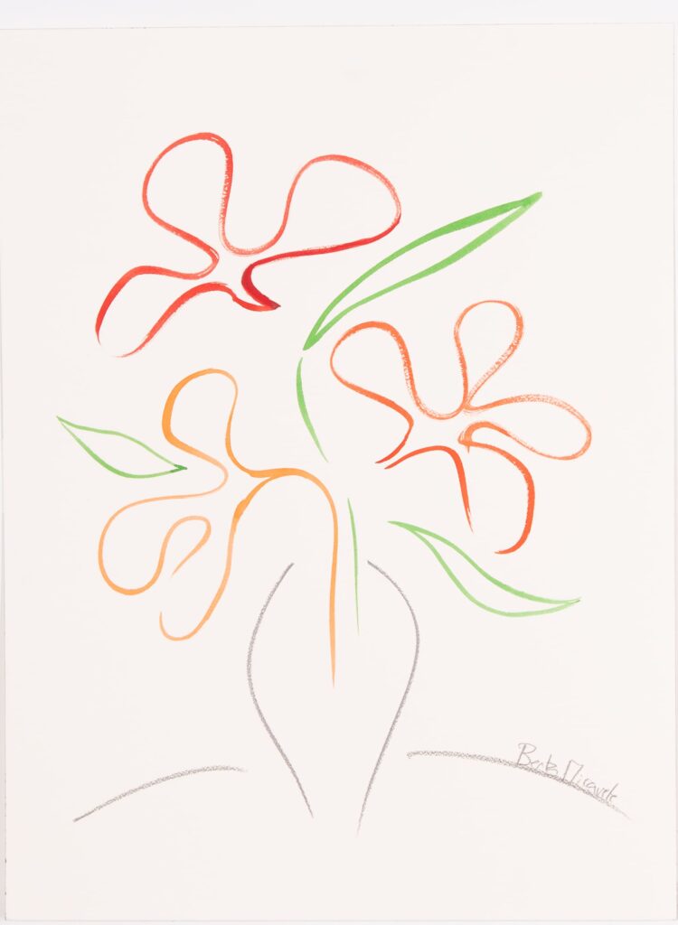 Flores ligeras. Acuarela y grafito sobre papel. 51 x 36 cm.